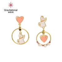 ราคา ต่างหูเม็ดกลมแรงโน้มถ่วง1คู่สไตล์ญี่ปุ่นเกาหลีของขวัญแหวนกลวงเพชรเทียมไข่มุกปลอมการ์ตูนแมวสนุกหัวใจเด็กผู้หญิงเครื่องประดับแฟชั่นต่างหูรูปหยดน้ำ (18942057660)