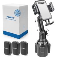 ราคา TOPGO Car Cup Holder Phone Mount Adjustable Pole Automobile Cup Holder Smart Phone Cradle Car Mount for iPhone 11 Pro XR XS Max X 8 7 Plus 6s Samsung S10 Note 9 S8 Plus S7 Edge Grey (21019845098)