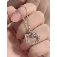 ราคา Hello Kitty Sanrio Necklace Ring 2K Kuromi Melody Chain Alloy Silver Crystal Female Charm Rhinestone Goth Jewelry Valentine Gift (20346656490)