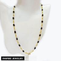 ราคา Inspire Jewelry สร้อยคอ Design งานแฟชั่น สีสันสวยงาม สีนิล สีพลอย สีนพเก้า สีมรกต ตัวสร้อย หุ้มทองแท้ 100 24K ขนาด 24 นิ้ว (220354807)