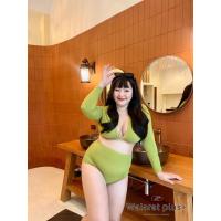 ราคา ชุดว่ายน้ำสาวอวบ แขนยาวแต่งอก เนื้อนิ่ม กางเกงเอวสูง เก็บพุง สีสันสดใส (20513013067)
