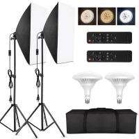 ราคา Andoer Professional Studio Photography Softbox LED Light Kit with 20 28 Inch Softbox 2 3000K 6000K Bi color Temperature 150W LED Light 2 2M Light Stand 2 Wireless Remote Control 2 Carry Bag 1 (1209761
