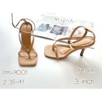 ราคา รองเท้าส้นสูง รองเท้าสตรี รองเท้ารัดข้อ สูง3นิ้ว รหัสสินค้า PM 9001 (19759323735)