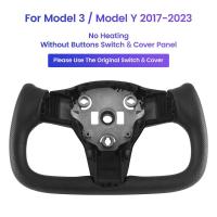 ราคา Yoke Steering Wheel Steering Wheel Black Steering Wheel for Tesla Model 3 Model Y 2017 2023 Perforated Breathable Leather NO Heated (20128734323)