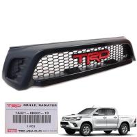 ราคา ของแท้ กระจังหน้า หน้ากระจัง รุ่น โตโยต้า ไฮลักซ์ รีโว่ TOYOTA HILUX REVO ปี 2015 2018 สีดำด้าน โลโก้ TRD ตัวใหญ่ สีแดง 1 ชิ้น (561568547)