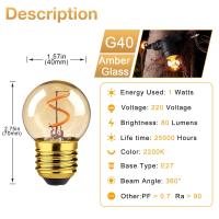 ราคา หลอดไฟไฟ Led E27 G40แบบย้อนยุคหลอดไฟ LED 1W 2W 3W ไส้หลอดไฟ Led สีขาวอบอุ่น220V หรี่แสงได้หลอดไฟหลอดไฟประหยัดพลังงานสำหรับเปลี่ยนโคมระย้า (18787475850)