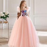 ราคา MQATZ ชุดพรอมสำหรับชุดเด็กเจ้าหญิงยาวพิมพ์ลายชุดเดรสปาร์ตี้สำหรับชุดเดรสเสื้อผ้าเด็กงานราตรีสำหรับการประกวด ALP 0011 (20692574769)