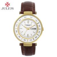 ราคา Top Julius Mens Homme Wrist Watch Multi function Date Week Fashion Hours Business Retro Real Leather Boy Birthday Gift No Box (14132151478)
