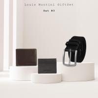 ราคา Giftset Louis Montini ชุดกิฟท์เซต กระเป๋าหนังแท้ เข็มขัดหนังแท้ เหมาะสำหรับของขวัญ กระเป๋าผู้ชาย VTLM (18282253761)