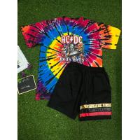 ราคา เสื้อมัดย้อมรุ้งแขนสั้นสกรีนลาย พร้อมกางเกงขาสั้นแถบ สินค้าพร้อมจัดส่ง กางเกงชาย (14939212740)