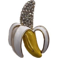 ราคา อัญมณีชุดคอสตูมพลอยเทียมเคลือบสีทองลายผลไม้สีเหลืองเปลือกเป็นเข็มกลัดกล้วย (19476971636)