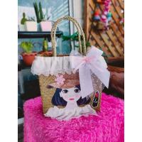 ราคา กระเป๋าสานกระจูดลายผู้หญิงขนาด 6 8 งานน่ารักมาก สวยมาก (7799594126)