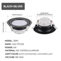 ราคา DingDian ไฟดาวน์ไลท์ LED 5W สามสีไฟดาวน์ไลท์โคมไฟแบบฝังแผงโคมไฟเพดาน (21242986028)