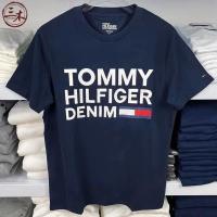 ราคา ได้ Tommy Hilfiger เสื้อยืดผู้ชาย TM Tommy แท้อเมริกันเสื้อยืดผู้ชายพิมพ์ลายแขนสั้นตัวสั้น (19899300102)