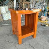 ราคา TH โต๊ะวางข้างเตียงไม้สัก โต๊ะข้างเตียงห้องนั่งเล่นโซฟาด้านข้าง 45 45 สูง 60 ซม สีย้อม อิฐ (12557002445)