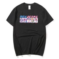 ราคา KPOP New Jeans round neck cotton short sleeved newjeans anime print street wear women S 5XL (20914271545)
