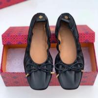 ราคา 2023 new Tory Burch Fashion Bow Design Soft Sheep Leather Pumps Ballet Flat Shoes (20015852605)