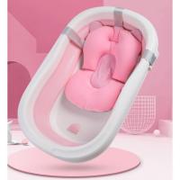 ราคา อ่างอาบน้ำเด็ก แถมฟรี เบาะรองอาบน้ำ อ่างอาบพับได้ อ่างอาบน้ำเด็กพับได้ อ่างอาบน้ำเด็กมีจุกปล่อยน้ำ Infant Baby Bath Pad NewBorn Shower Portable Air Cushion (9288141486)