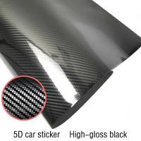 ราคา แฟลชเซล 20 152cm Black 5D คาร์บอนไฟเบอร์ไวนิลฟิล์มรถ Wrap Film 5D ROLL Car Sticker (19793569064)