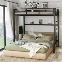 ราคา LOFT bed elevated bed high and low double bed upper and lower bunk bed elevated bunk bed dormitory small apartment wrought iron bed (16566682738)
