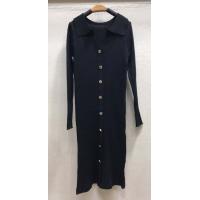 ราคา Knitting dress เดรสไหมพรมผ้าร่อง แขนยาว คอปก แต่งคอวี (16739111262)