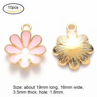 ราคา Beebeecraft 5 20 pc Alloy Enamel Flower Pendants Cherry Blossoms Flower Charms Gold Plated Pendant for Women Jewelry Making Necklace Earrings Bracelet Craft Findings (14013190809)