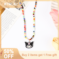 ราคา XTWLKJ Sanrio สร้อยคอลูกปัดลายการ์ตูนน่ารักเรซิ่น Kuromi Cinnamoroll Melody pochacco สร้อยคอของขวัญ (20597763071)
