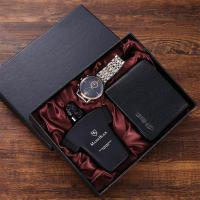 ราคา Mens Gift Suit Business Fashion Square Scale Quartz Watch Suit Fashion Perfume Wallet Set Of 3 (21144990475)