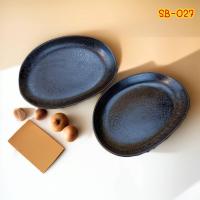 ราคา จานเซลามิค วงรี ทรงเบี้ยว SB 027 EGO 1 ใบ (20523935416)