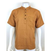 ราคา เสื้อผ้าฝ้าย ผ้าพื้นเมือง TC คอจีน กระดุมกะลา 4 เม็ด แขนสั้น (19145564562)