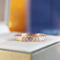 ราคา แหวนรังผึ้งทองแดงเครื่องประดับแฟชั่นแหวนเพชรสำหรับผู้ชายฝังพลอยเทียมแบบโรแมนติก (21137977013)