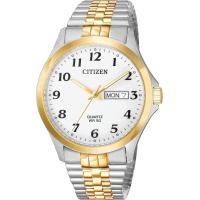 ราคา Citizen Quartz Mens Watch Stainless Steel Classic Two Tone Bracelet White Dial (20608459261)