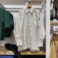 ราคา Uniqlo U สาวฤดูใบไม้ผลิและฤดูใบไม้ร่วงใหม่หลวมเสื้อสีเบจยาวแขนยาวเสื้อเชิ้ตมีลาย451344 458261 (17325734778)