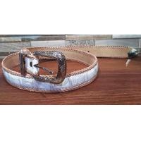 ราคา เข็มขัดหนังจระเข้ สีขาวหิมาลายัน หัวชุด สไตล์อเมริกัน คาวบอย (17038745340)