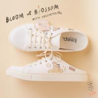 ราคา Bloom Blossom sneakers รองเท้าผ้าใบเปิดส้นลายสกรีน (9894631267)
