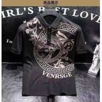 ราคา M 4XL Versace Men S Hot Diamond Lapel Polo Shirts Summer Short Sleeve Business Casual T Shirt Top (15651945970)