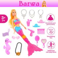 ราคา บาร์วาตุ๊กตานางเงือกผมสีเหลืองบาร์บี้พร้อมของขวัญหางนางเงือกสีฟ้าและชมพูสำหรับเด็กอายุ3ถึง8ปีวันเกิดคริสต์มาสที่ดีที่สุด (21071830238)