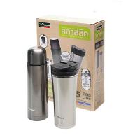 ราคา ส่งด่วน ตรานกนางนวล ชุดกระบอกน้ำและแก้วสุญญากาศสแตนเลส รุ่นคลาสสิค แพ็ค 2 ใบ Seagull Classic Vacuum Flask and Mug Set 0 5L Assorted Color สินค้าราคาถูก พร้อมเก็บเงินปลายทาง (14244263939)