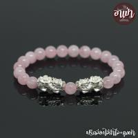 ราคา อาเป่า หินโรสควอตซ์ มาดากัสก้า Rose Quartz Madagascar เกรด Premium ขนาด 8 มิล ประดับปี่เซียะเงินแท้ 92 5 1 คู่ คัดหิน หินแห่งความรัก กำไลหินสี กำไลหิน (1796460792)