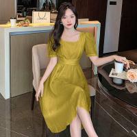 ราคา ชุดเดรสรัดรูปเอวฤดูร้อนขนาดใหญ่สำหรับผู้หญิงอวบอิ่มผิวสัมผัสเนื้อบางลูกไม้ฝรั่งเศสสีอ่อนใหม่สำหรับสาวอ้วน (20679396569)