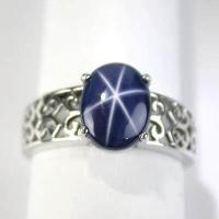 ราคา แหวนเงินแท้ 925 พลอยไพลินสตาร์ Blue Star Sapphire น้ำหนัก 2 98 กะรัต ขาสวยเนื้อเนียนค่ (383803191)