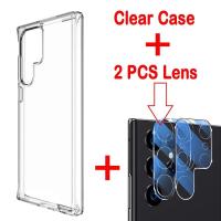 ราคา 2 อิน 1 เคส เคสโทรศัพท์ Samsung Galaxy S24 Ultra ฟิล์มเลนส์กล้อง แบบครอบเต็มเลนส์ Tempered glass film samsung s24 s24 s23 s23 plus s23 ultra s22 ultra s22 plus Case เคส s22 Camera lens protection fil 