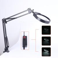 ราคา โคมไฟแก้วตั้งโต๊ะงานฝีมือแว่นขยายแก้วสีขาว10เท่าพร้อมไฟ LED 48ดวงแว่นขยายแบบคลิปออนปรับแสงน้อยลงสามารถเพิ่มหรือลดแสงได้ (17941638768)