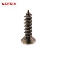 ราคา NAIERDI 2x 6 8 10มม สกรูโทนสีบรอนซ์ M2หัวกลมแบนพอดีกับบานพับเครื่องมือฮาร์ดแวร์ไม้เคาะเอง100ชิ้น (17502859230)