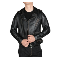 ราคา วินเทจรถจักรยานยนต์แจ็คเก็ตผู้ชายแจ็คเก็ตหนังแท้100 Cowhide เสื้อหนังฤดูหนาว Biker แจ็คเก็ต Moto เสื้อผ้า M456 (19954203335)