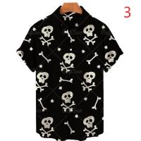 ราคา KK เสื้อโปโลแฟชั่นสำหรับผู้ชายเสื้อเชิ้ตผู้ชายแขนสั้นพิมพ์ลายหัวกระโหลก2022เสื้อฮาวายสุดเท่ห์ฮิปฮอป3D (14620404569)
