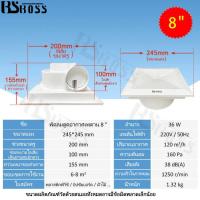 ราคา BSBOSS 8 นิ้ว 10 นิ้ว 12 นิ้ว 14 นิ้ว 20 นิ้วเพดานพีวีซีห้องนอนห้องนั่งเล่นห้องน้ำห้องครัวพัดลมดูดอากาศ (16386583752)
