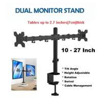 ราคา ขายึดจอภาพแบบคู่ C clamp และ Grommet ฐานยึดจอแสดงผลแบบตั้งโต๊ะสำหรับเดสก์ท็อป ฐานแสดงคอมพิวเตอร์ LCD ฐานแสดงจอภาพแบบแขนคู่และที่วางแล็ปท็อป Mount c clamp และขาตั้งจอแสดงผล Grommet (16107410990)