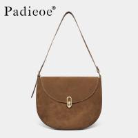 ราคา PADIEOE Womens Bag 2024 New womens bag shoulder bag Leather large capacity commuter bag Crossbody bag clamshell bag (21301376534)