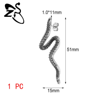 ราคา 1 2ชิ้นต่างหูรูปหัวกะโหลกพังค์ต่างหูรูปปลาหมึกรูปงูเหล็กกล้าไร้สนิมต่างหูแบบหนีบลายมังกรบินต่างหูกระดูกอ่อน Tindik Telinga (20447604450)